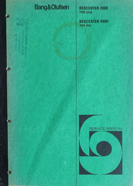 Service Anleitung Beocenter 2800