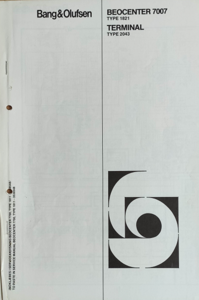 Service Anleitung Beocenter 7007