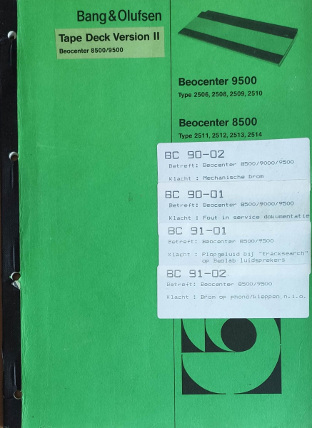 Service Anleitung Beocenter 9500