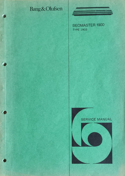 Service Anleitung Beomaster 1900